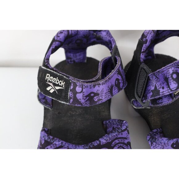 Vintage 90s Reebok Mens 10 Distressed Spell Out Strap Sandals Geometric Purple main image 10
